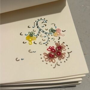 Vintage embroidery floral stationary note writing card set Montag’s classic 10